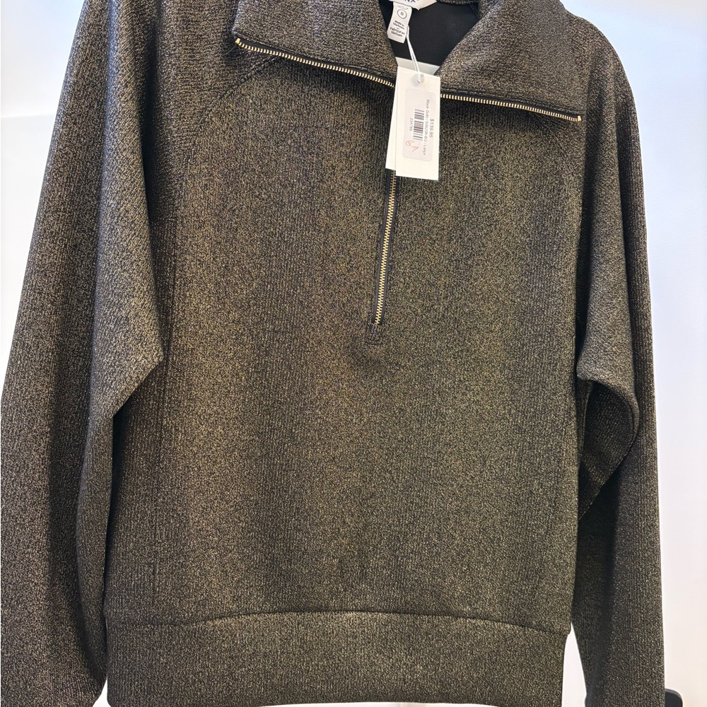 Spanx AIRESSENTIALS Shimmer Black Gold Zip front,  NWT, Large